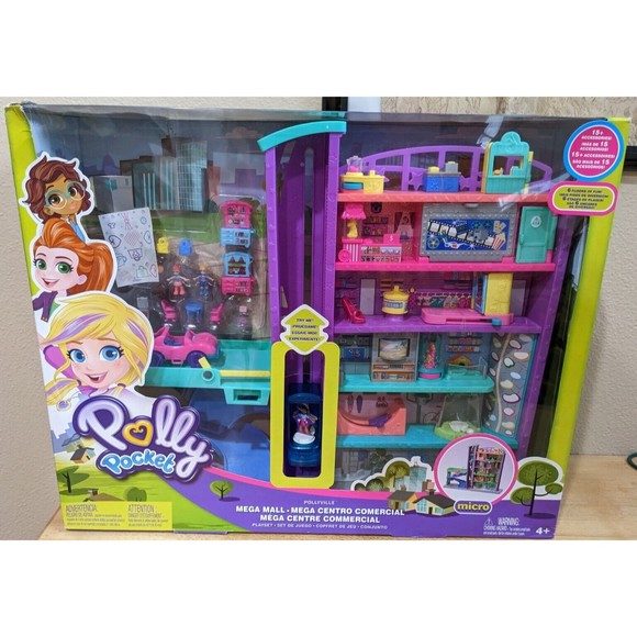 Polly Pocket Pollyville Mega Mall Playset W Themed Accessories New In Box
